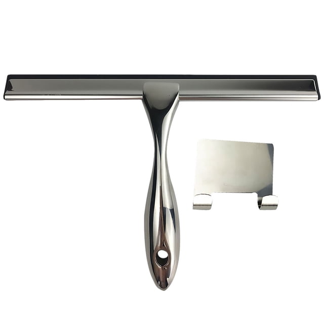 GOOHOCHY Escurridor de ventana de 1 pieza, escurridor de limpieza de acero inoxidable, escurridor de lavado para espejo de baño, vidrio de ventana con gancho de 1 pieza
