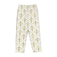 thumbnail image 4 of Balery White And Gold Geometry print Women's Pajama Pants,Ultra Lightweight Pjs,Lounge Pant-Small, 4 of 9