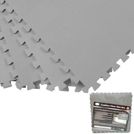 20 Sq Ft Gray Foam Interlocking Exercise Gym Floor Mat Protective Tile