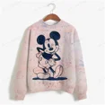thumbnail image 2 of Sudadera con estampado de Minnie Mouse de Disney para mujer, suéter de cuello redondo para primavera y otoño, ropa holgada coreana, estilo retro Harajuku coreano, 2 of 5