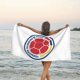 thumbnail image 3 of Toalla de playa con la bandera nacional de Colombia para amantes del fútbol, toallas de baño de microfibra, manta de playa suave para desfiles, natación, yoga, mujeres y hombres, 3 of 4