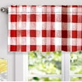 thumbnail image 5 of DriftAway Buffalo Check Plaid Window Valances Lined Blackout Thermal Insulated Energy Saving Red and White Buffalo Checkered Farmhouse Short Kitchen Valance 1 Pack Rod Pocket 18 Inch Long, 5 of 8