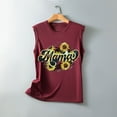 thumbnail image 5 of Wycnly Womens Tank Tops Summer Sunflower Graphics Round Neck Sleeveless T Shirts Fashion MAMA Letter Print Loose Breathable Vest Blouses Wine m Clearance Under $5, 5 of 5