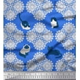thumbnail image 1 of Soimoi Rayon Fabric Floral & Cat Animal Print Fabric by Yard 56 Inch Wide, 1 of 3