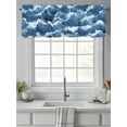thumbnail image 4 of Valance Curtains for Kitchen Windows Summer Blue Ocean WavesRod Pocket Valance Abstract Water RipplesShort Window Curtain Topper for Bedroom Living Room Bathroom 42x12in,1&nbsp;Panel, 4 of 9
