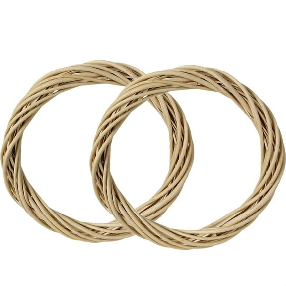 NOGIS Grapevine Wreaths 2Pcs 16inch Vine Branch Wreath Rattan Wreath for Crafts DIY Wreath Making Supplies for Christmas Halloween Thanksgiving Easter Front Door Wall Hanging Decor (Natural)