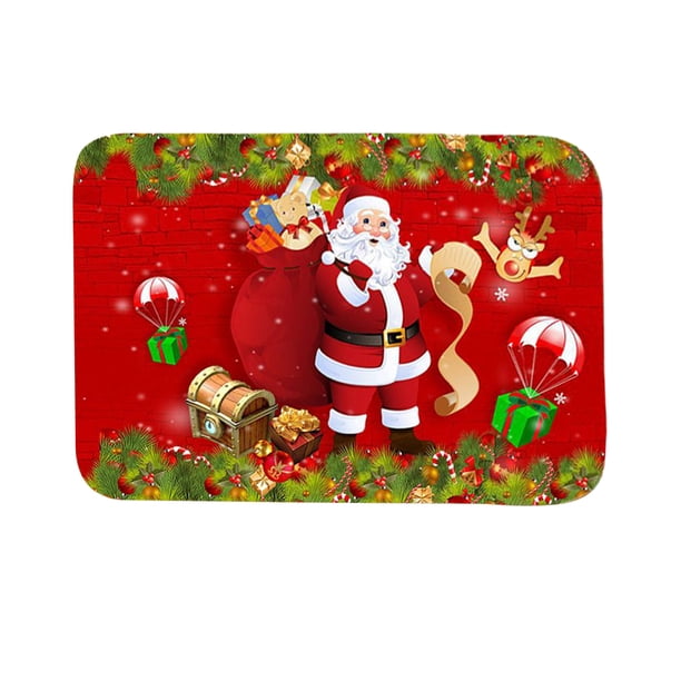 Inteprter Alfombrilla para suelo de baño, alfombrilla antideslizante para suelo, felpudo navideño suave, alfombra de Año Nuevo para sofá, baño, Kits de decoración para fiestas 50*80cm NO2 Inteprter HA001147-03