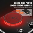 thumbnail image 2 of KFFKFF Electric Range, 12" Dual Burner Inset Electric Hob, 3000W Smooth Ceramic Surface, featuring a Glass Interface, Rotary Dial, 11 Temperature Settings, 220-240V, Direct Wiring Required, 2 of 9
