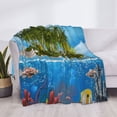 thumbnail image 3 of Balery Island And Coral Reef Manta de Franela con Dibujo, Lujo Ultra Suave y Cálido, Antipelusa y Resistente a las Arrugas para Cama, Sofá, Camping -50"x40", 3 of 6