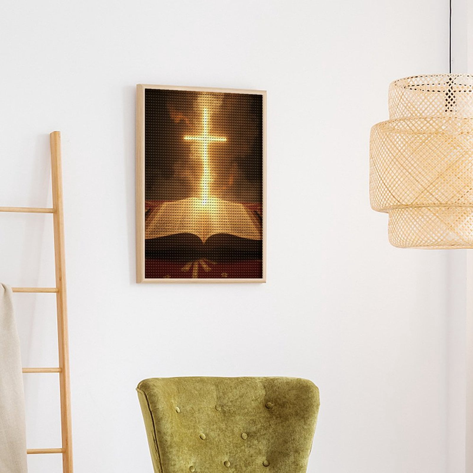 Diamond Art Kits for Adults - Illuminated Glowing Cross 5d Diamond Painting for Adults, Diamond Art for Adults Beginners, Frameless Diamond Painting Kits for Adults for Home Wall Decor