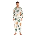 thumbnail image 2 of Four Leaf Clover Dogs Adult Onesie Pajamas Slim Fit Christmas One Piece Suit Pjs for Women and Men Hooded Zipper, 2 of 7