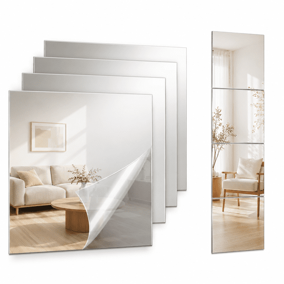 Full Length Mirror Wall ,Acrylic Mirror Tiles for Home Gym,Lightweight Shatter-Resistant Wall-Mounted Gym Mirrors with Space-Saving Design