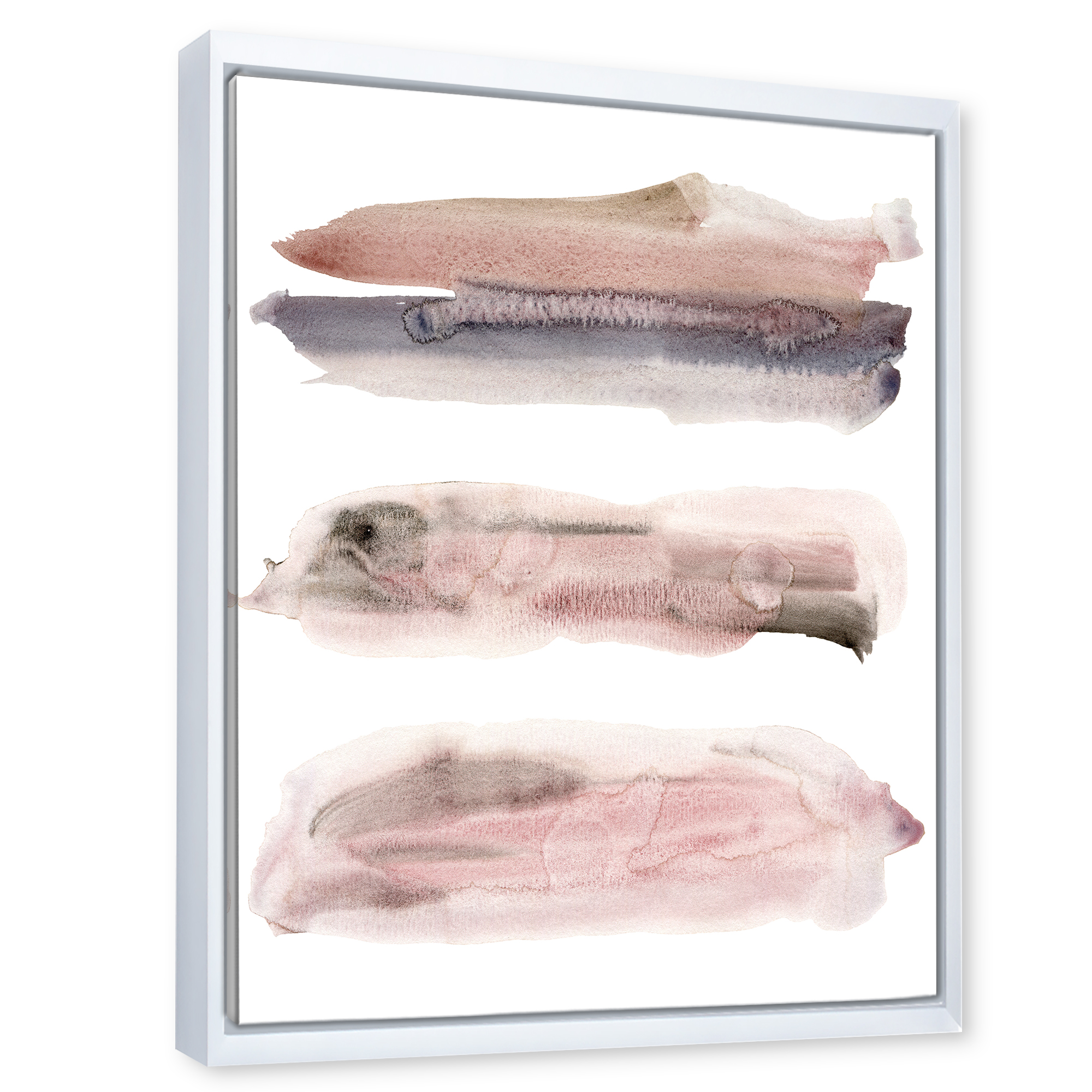 Designart 'Blue and Pink Clouds With Beige Spots II' Modern Framed Canvas Wall Art Print