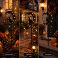 thumbnail image 4 of Solar Halloween White Ghost & Pumpkin Moon Garden Stake Light, Outdoor Waterproof LED Halloween Yard Decoration with Crescent Moon, Hanging Jack-o'-Lantern Lantern for Garden, Patio, Walkway, Porch, 4 of 9