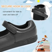 HOMEHOT Girls School Uniform Shoes Strap Dress Mary Jane Flats Black Size 5 Famale Kids