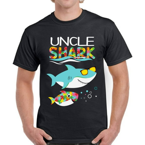 Men T-Shirt Autism Awareness Shirt - Uncle Shark S M L XL 2XL 3XL 4XL 5XL - Mens Top Graphic Tee