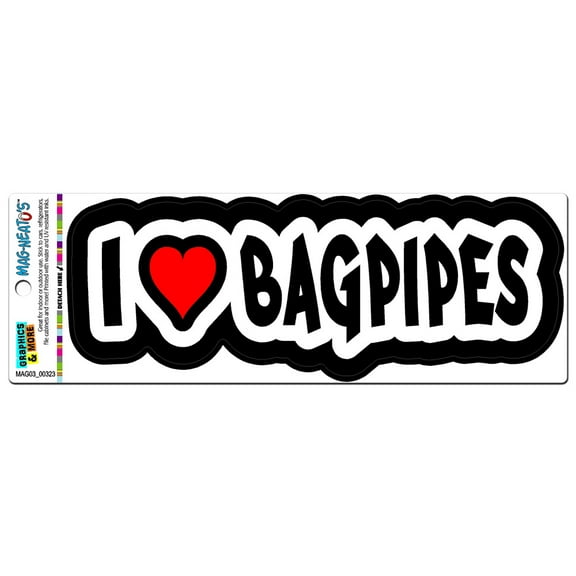 I Love Heart Bagpipes - Music MAG-NEATO'S(TM) Car/Refrigerator Magnet