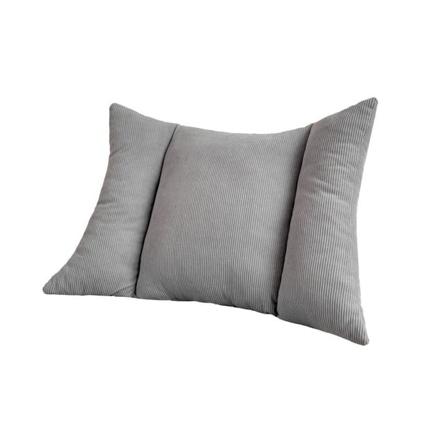 Grey Office Chair Lumbar Support Cushion Back Support Pillow Seat Cushion Polyester Waterproof Fade Resistant Grey