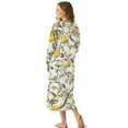 thumbnail image 2 of SEANATIVE Women's Long Sleeve Nightgown V Neck Pajama Dress Soft Button Front Nightshirt Long Length Sleepwear Sleepshirt for Lounge Bedroom Wear, L, Hummingbird Lemon, 2 of 7