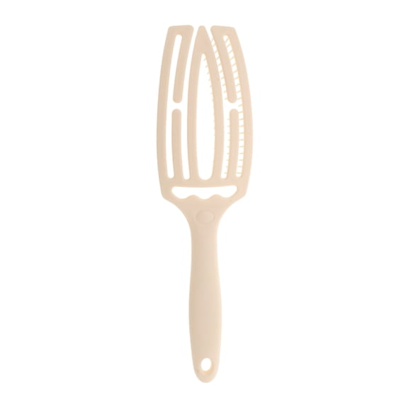 Unique Bargains 1 Pc Simple Portable Hollow Comb Hair Brush Beige TPR