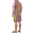 thumbnail image 3 of INSPIRE CHIC Hawaiian Rainbows 2 Pieces for Men's Father's Day Gift VaCatsion Beach Shirt and Shorts Sets L Rainbow Purple, 3 of 6