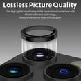 thumbnail image 3 of SINBEE [3+1 Pack] for iPhone 14 Pro - Max Camera Lens Protector, Tempered Glass Cover Pro, Ultra HD, Anti-Scratch, Metal Individual Ring 6.1''/14 6.7'', Black, 3 of 7