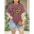 thumbnail image 2 of XCHQRTI Butterfly Graphic Plus T-Shirts Women Graphic Casual Shirt Floral Short Sleeve Tee, 2 of 7