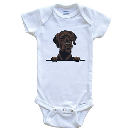 

Short Haired Pudelpointer Dog Breed Cute One Piece Baby Bodysuit 6-9 months white