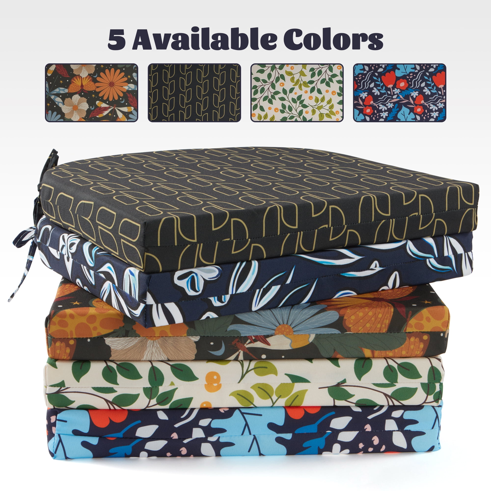 UNIKOME 17" x 16" U-Shape Round Corner Outdoor Chair Cushions, Waterproof (4 Count)
