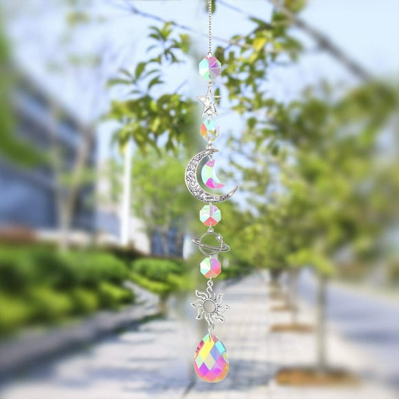 Yisang White K Silver Crystal SunCatcher Pendant Sun Ball Garden Decoration