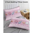 thumbnail image 2 of Pink Summer Coastal King Pillow Cases Set of 2 - Microfiber Bed Throw Pillow Covers, Modern Ocean Waves Starfish Shell Decorative Lumbar Pillow Cover with Envelope Closure for Sofa/Travel 20"x36", 2 of 6