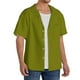 thumbnail image 2 of Fotbe Olive Camisa Estampada de Manga Corta para Hombre, Casual de Verano, Estilo Playero, Sin Arrugas-Large, 2 of 5