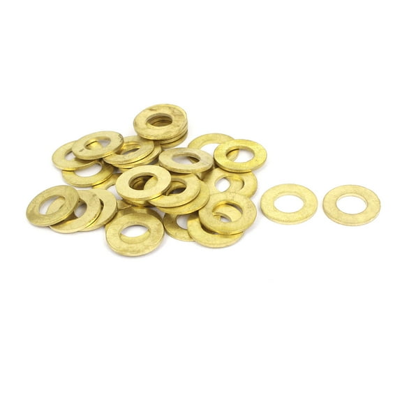 10mm x 20mm x 1.5mm Flat Ring Copper Crush Washers Gold Tone 30 Pcs