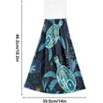 thumbnail image 3 of Blue Patterned Sea Turtle Hand Towels Set of 2 Soft Absorbent Kitchen Hanging Towels Dish Cloths Bathroom Hand Towels with Loop & Hook for Kitchen Bathroom Wash cloth, 3 of 7