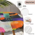 thumbnail image 3 of Colorful Geometric Round Tablecloth for 36-44 Inch Tables, Fitted Table Cover with Elastic Edge, Contemporary Abstract Artwork Waterproof Outdoor Table Cloth Protector for Patio Garden Dinner Picnic, 3 of 9