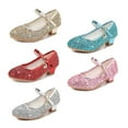 thumbnail image 6 of GYRATEDREAM Low Heel Dress Shoes for Toddler Girl Little Princess Girl Glitter Mary Jane Ballet Flats, 6 of 7