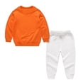 thumbnail image 4 of BXJX Boys Cotton Outfit Sets, Long Sleeve Casual Crew Neck 2 Piece Sweatshirts and Joggers Sets Orange Size 11-12 T, 4 of 6