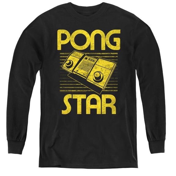 Atari Star Youth Long Sleeve T-Shirt Tee Black
