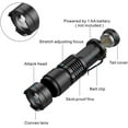 thumbnail image 2 of KOMI LED Torch,2 Packs of Mini LED Flashlights,Super Bright 350 Lumens 3 Modes Zoomable AA Battery Powered Torch Light with Clip for Fishing Camping Outdoors(Battery No Included), 2 of 7