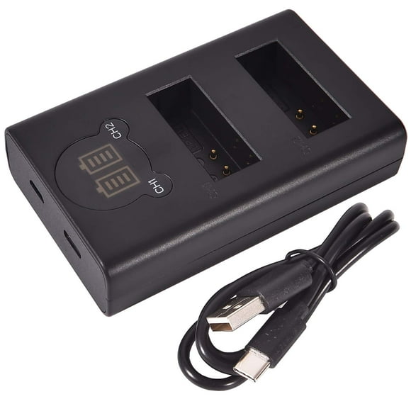 DSTE Remplacement pour LP-E12 Chargeur de Batterie Double LcD compatible canon EOS M EOS M10 M50 EOS Rebel SL1 EOS 100D Appareil Photo Numérique PowerShot SX70 avec Type-c et Port Micro-USB