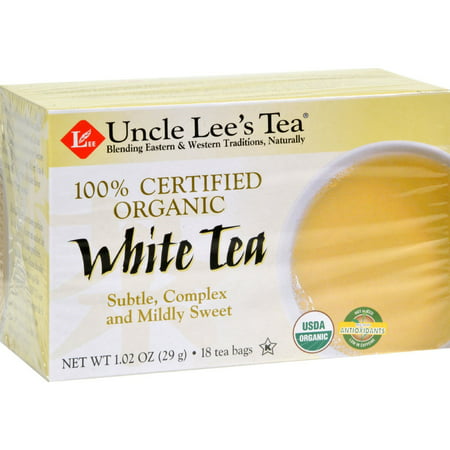 Uncle Lee's Tea 100% Thé blanc certifié biologique - 18 sachets de thé