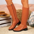 thumbnail image 2 of Willtoo Womens Knee High Boots, Round Toe Low Block Heel Tall Boots, Side Zipper Non Slip Casual Walking Shoes Smooth Upper Fashion Fall Winter Boots, 2 of 6