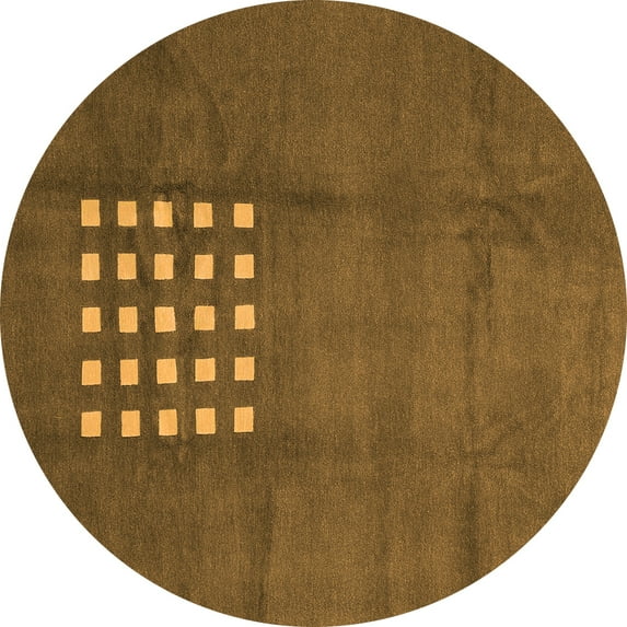 Ahgly Company Indoor Round Abstract Orange Modern Area Rugs, 5' Round
