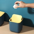 thumbnail image 4 of Bathroom & Desk Essentia for Tissue, Cotton Rounds, Makeup Waste Sleek Lid Waste Basket, 4 of 5