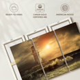 thumbnail image 6 of Elephant Stock Lighthouse Sunset Storm Wall Art - Horizontal Multi Panel Canvas - Living Room Wall Decor - Nautical Multi Panel - Brown And Gray Decor - 50" x 32", 6 of 8