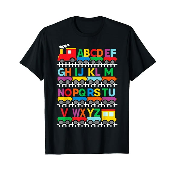 Train Railroad Lover ABC Alphabet A-Z ABCs Kindergarten Kids T-Shirt