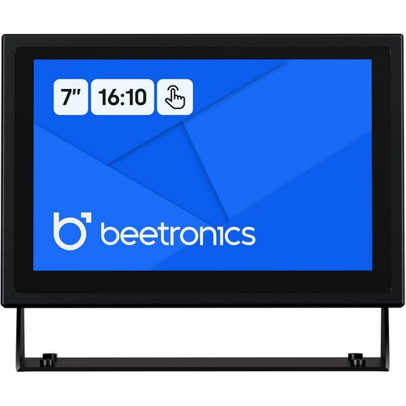 Beetronics 7 inch Touchscreen Monitor 7TS7M, Industrial-Grade, 10-Point Multi-Touch, Professional Display, Full HD 1080p, HDMI DisplayPort USB-C VGA Inputs, Compatible with Windows PC, Mac, Linux