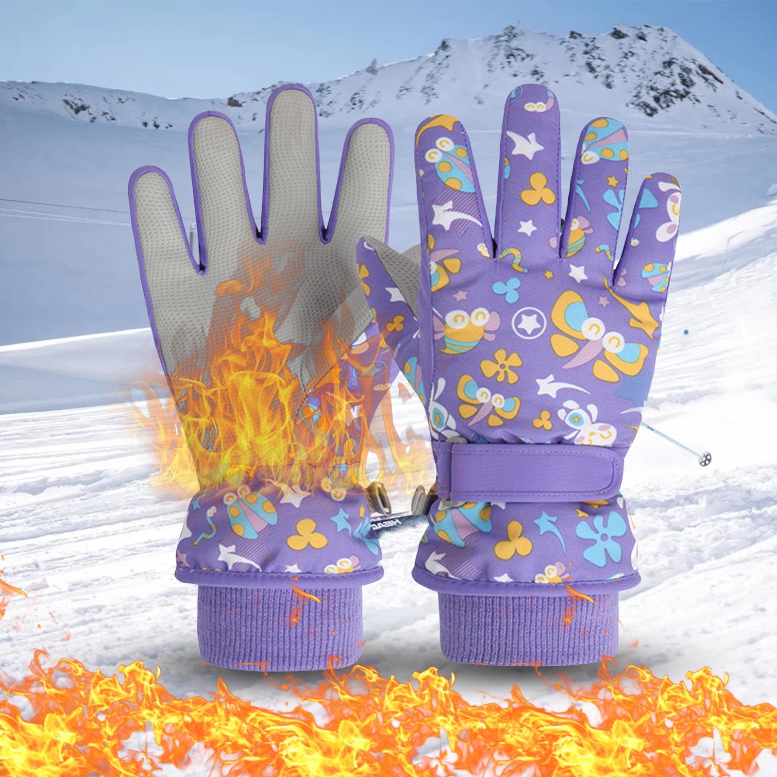 Gants De Ski Enfants Vihir – Imperméables, Coupe-vent, Chauds, Antidérapants, Pour Garçons/filles 4 à 11 Ans