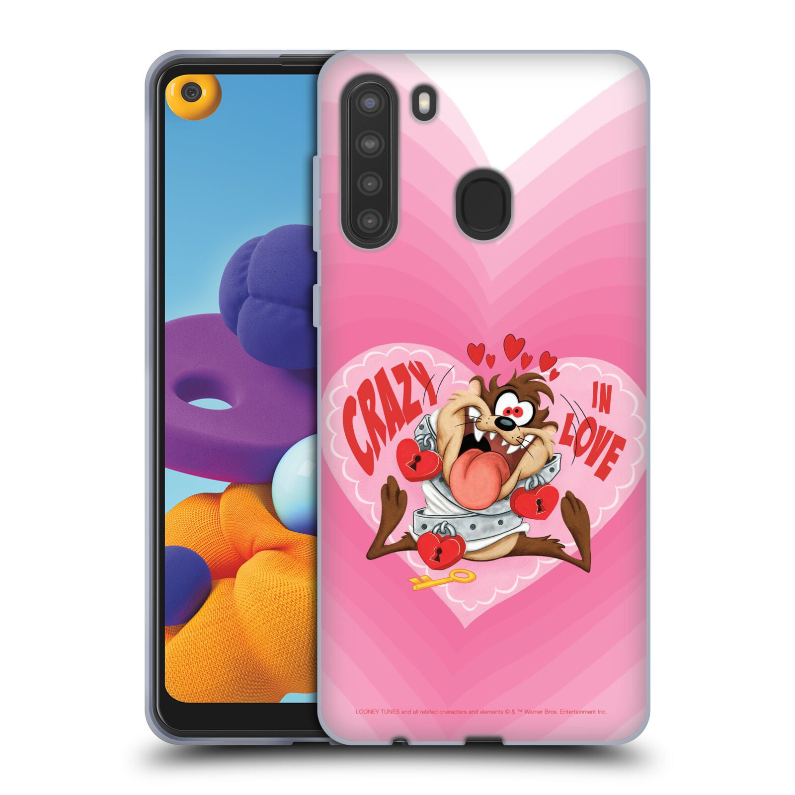 Official Looney Tunes Tasmanian Devil Patterns Soft Gel Case Compatible for Samsung Galaxy A21 2020