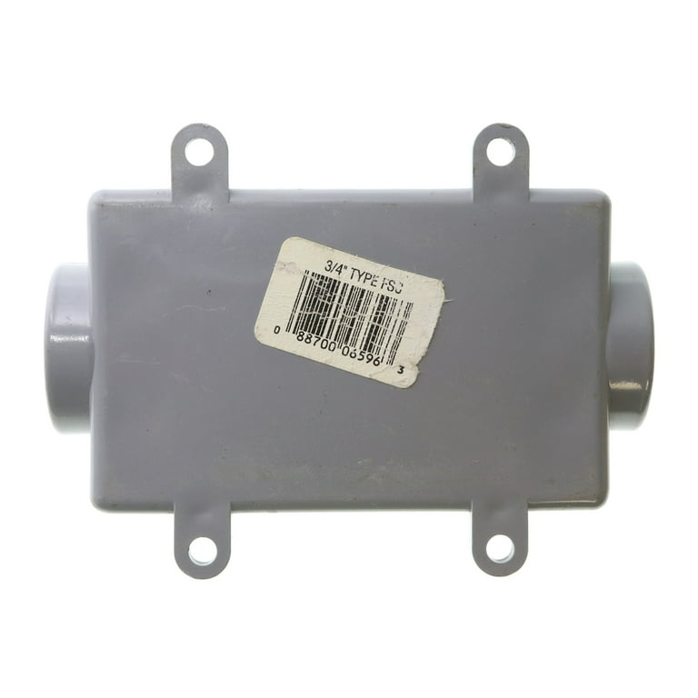 Cantex 5133464 PVC Electrical Box, 1-Gang, 2-Inlet, FSC, 3/4-Inch